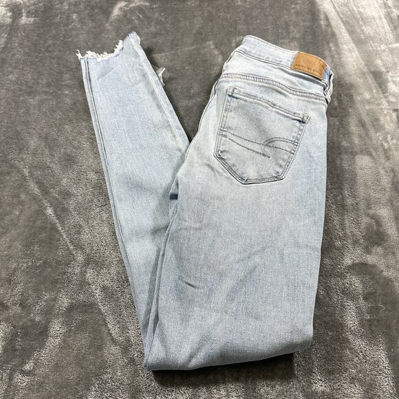 American‎ Eagle Jegging Jeans Womens 2L /26w Blue Denim Next Level Stretch - Picture 10 of 14